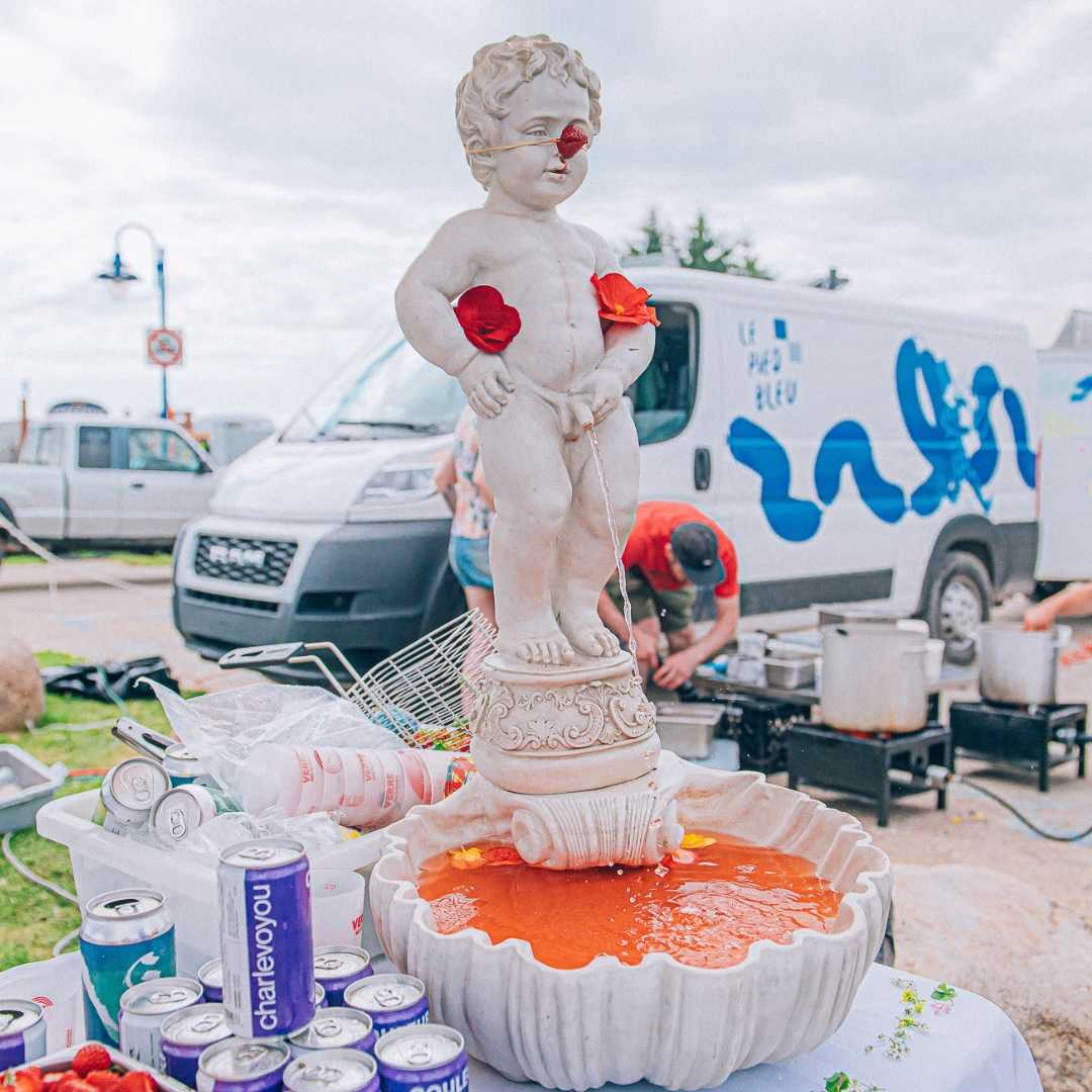 Fontaine de cocktail en plein air